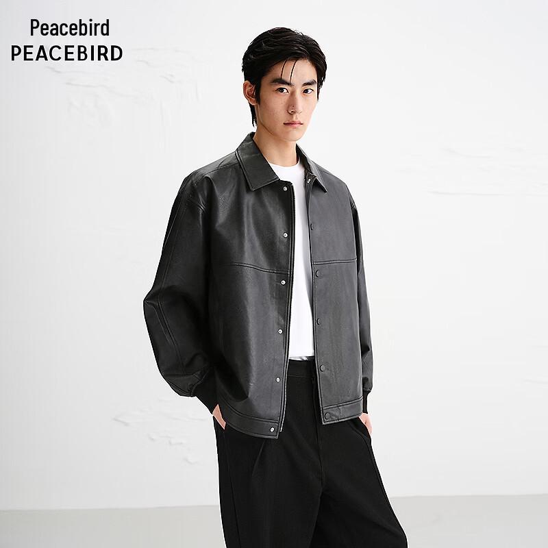 Мужская свободная куртка из ПУ-кожи PEACEBIRD S