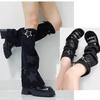 Cute Denim Leg Warmers for Loose Socks with Star Y2K JK Subculture Harajuku Schoolgirl Cold Leg Uniform School Zipper 48cm [LAVASEON] Women, Pattern,