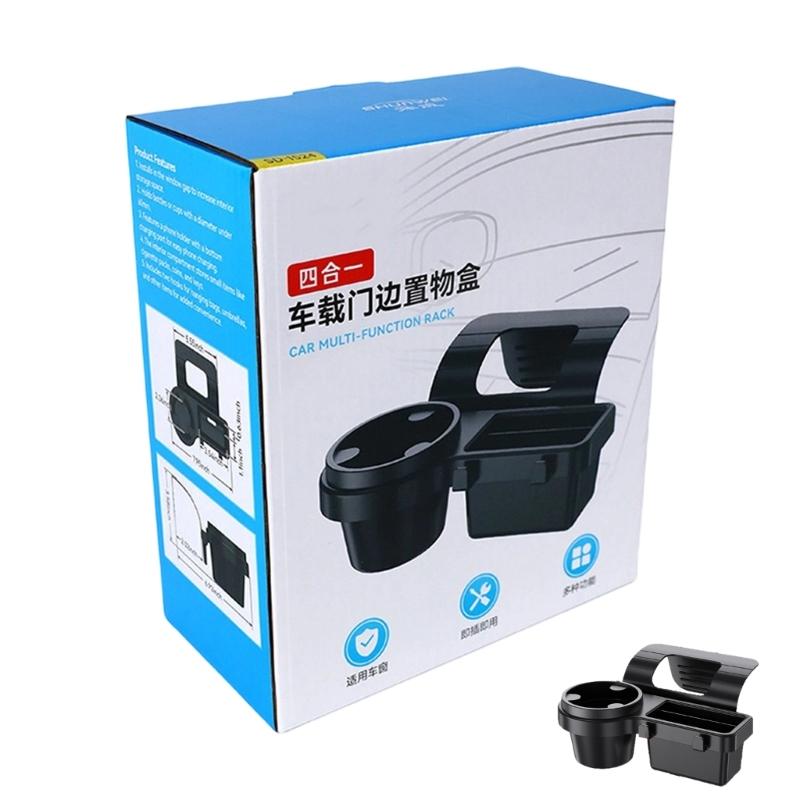 

Car Window Phone Storage Organizers with Cup Holder Large Capacity Multifunction Reserved Charging Hole Easy Installatio