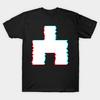 Men Black Print T-shirt White Bear / Bandersnatch Glitched No-Cut Transfer Paper Print Cotton Tshirt