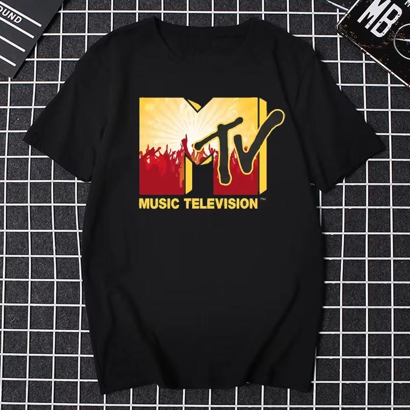Tricou Retro Bărbați Femei Vintage Rock Hip Hop Tv Vară Mtv Music Television Grafic Top Streetwear Supradimensionat Larg Casual