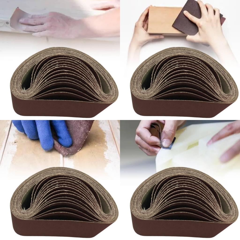 Versatile 15pcs Aluminum Oxide Sanding Belts 45775 For Wood And Metal Finishing