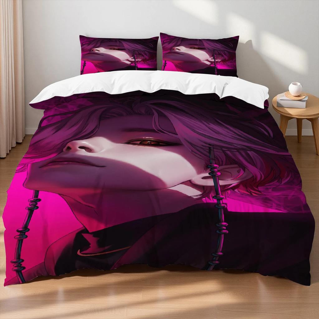 Saja Boys Bedding Set Kpop Demon Hunters Duvet Cover Set Colorful Print Polyester Bed Sheet Duvet Cover Kid Gift Home Textile