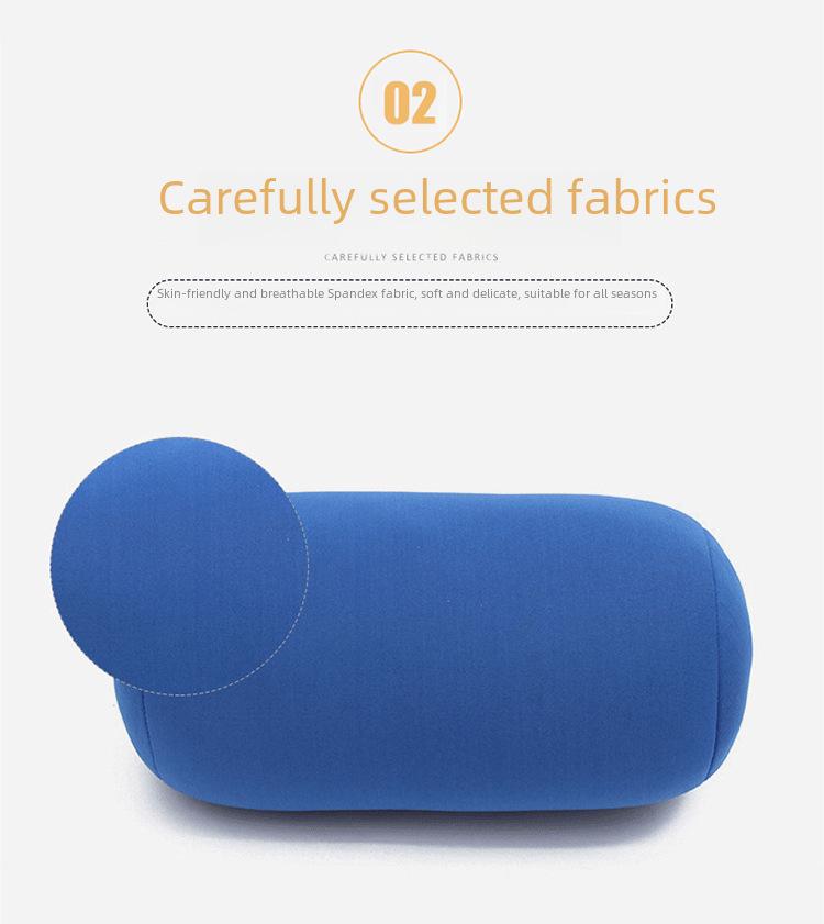 Pernă cilindrică cu particule de spumă - Suport pentru gât și talie de culoare solidă pentru utilizare la birou și somn