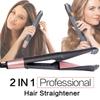 Professional Hair Straightener 2-In-1 Straight & Curler Tourmaline Ceramic Heating Plate Curling Twisted Flat Iron Hair Styling
