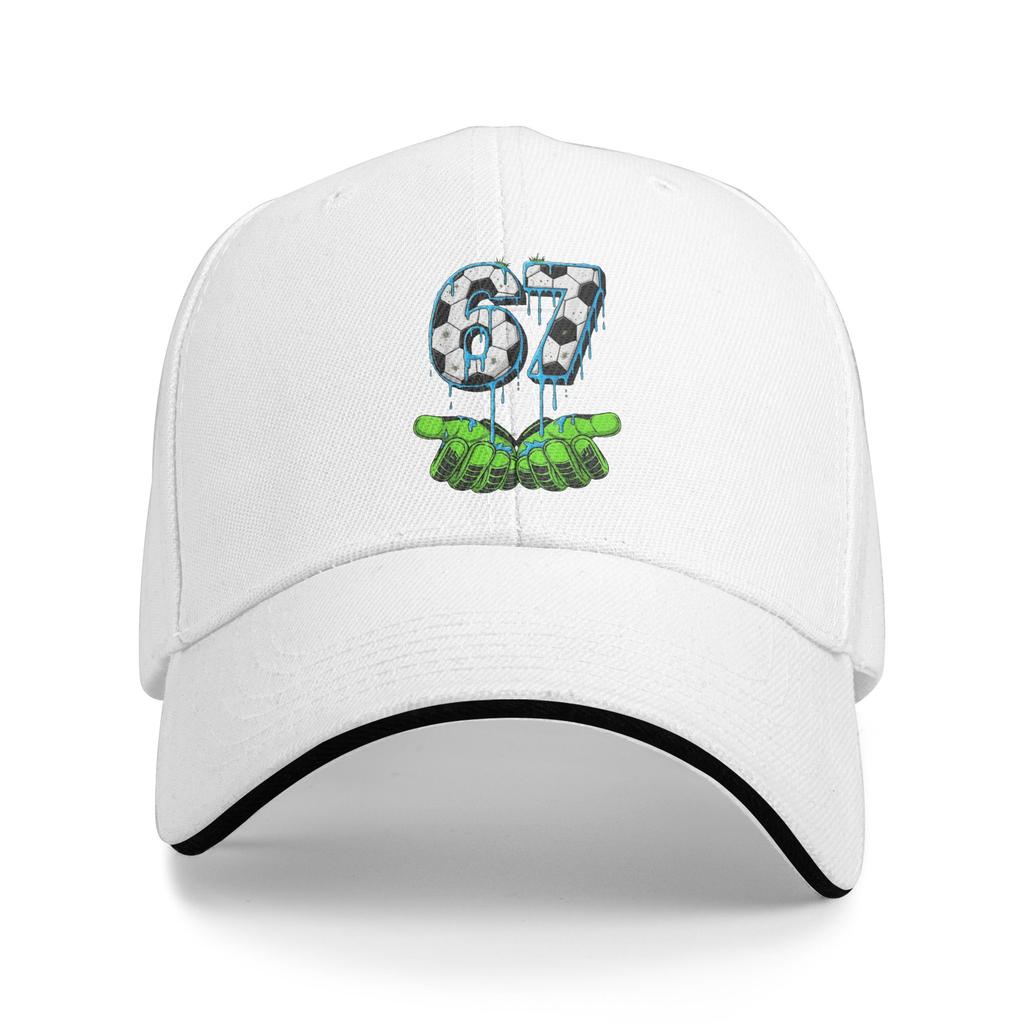 Soccer 67 Six Seven Funny Gen Alpha Meme Drip Sun Baseball Cap Summer Men Design Hip Hop Hats Street Style Rock Baseball Caps