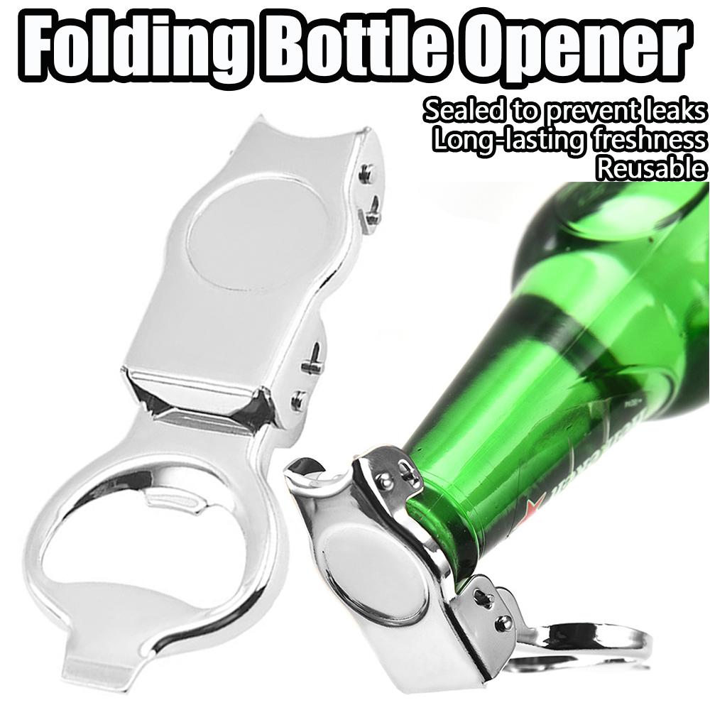 1/2/3Pcs Stainless Steel Beer Bottle Opener With Sealed Lid Foldable Bottle Stopper Bottle Cap Opener for Kitchen Restaurant 6