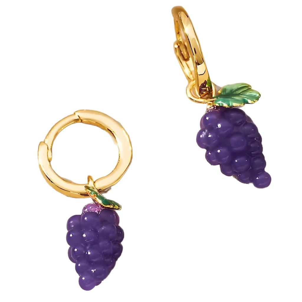 Mode Herfst Fruit Watermeloen Druif Blauwe Bes Oorbellen Oorbellen Stud Oorbellen Verguld Kleurbehoud