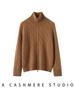 Women's Half-High Collar Cashmere Cardigan - Thick Knit, Zipper, Casual Loose Fit for Autumn and Winter.