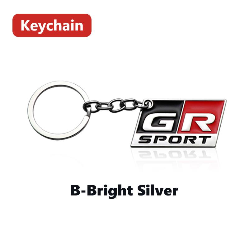 For Toyota Metal keychain key ring Car Front Trunk Grille Emblem Fender Badge Stickers Gazoo Racing TRD Corolla Yaris Rav4
