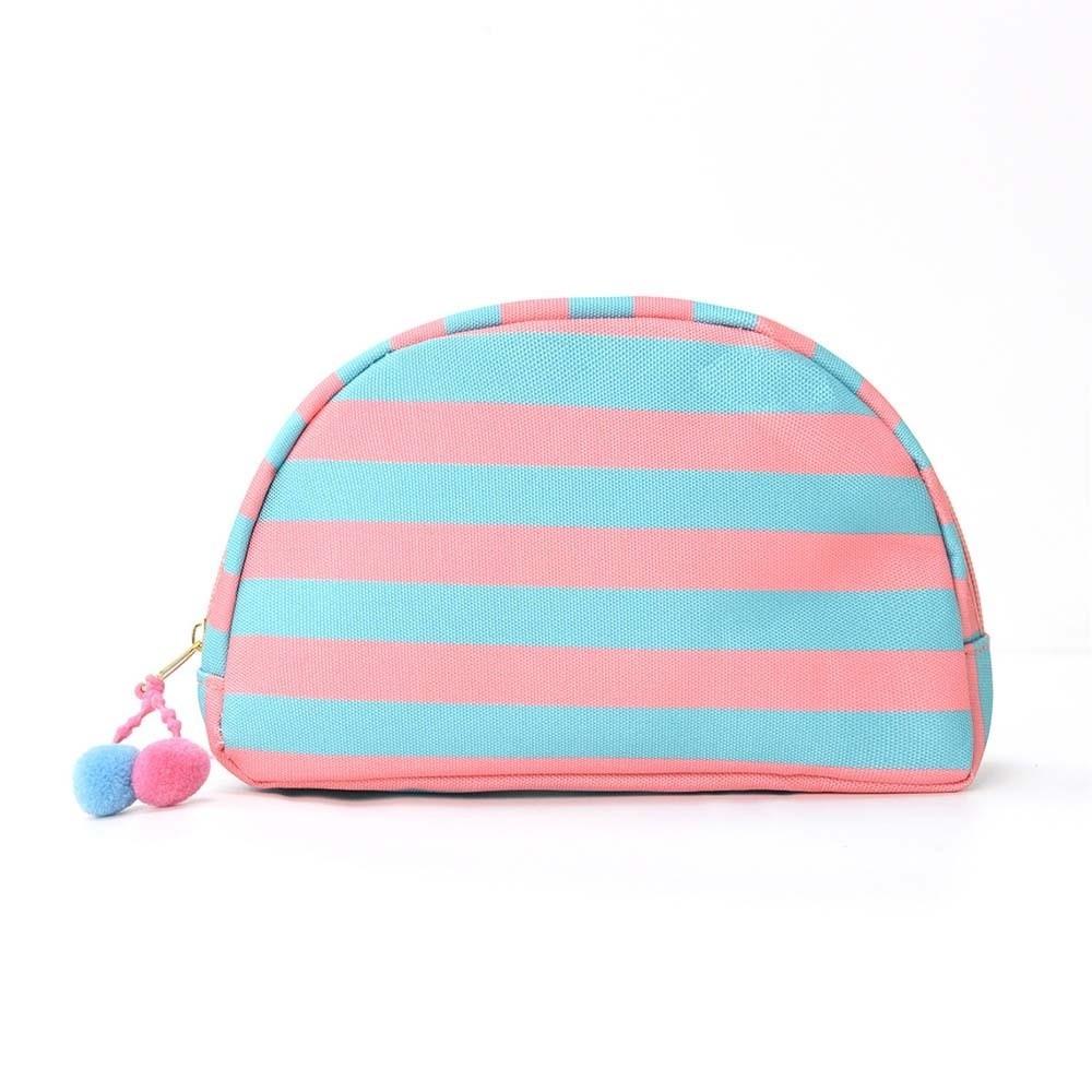 Pom-pom Tassel Shell Shape Pouch Contrast Color Canvas Makeup Organizer Handbag Organizer розовый/синий
