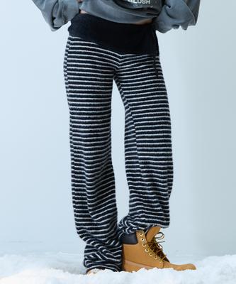 LARTIGENT L21 Cozy Pluffy Knit Pants(Oreo)
