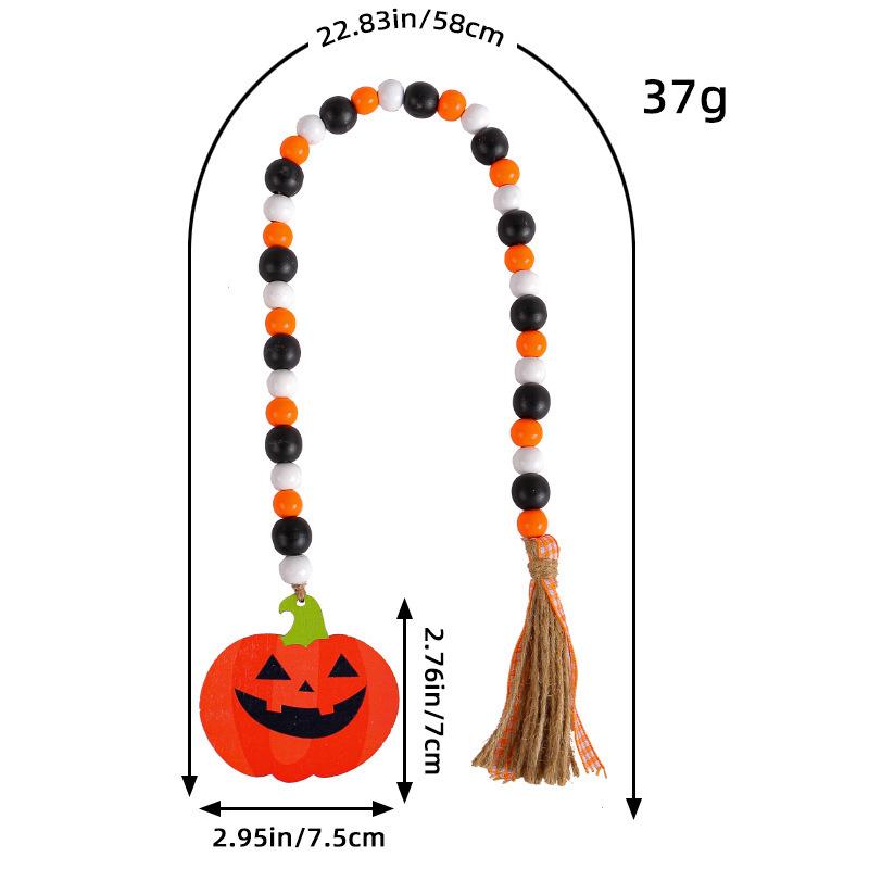 Halloween Wooden Bead Pendant Creative Witch Castle Pendant Ghost Party Decoration