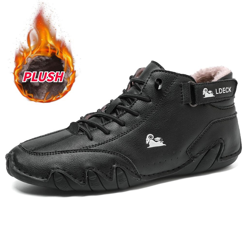 Popular Winter Velvet Martin Boots Large Size Octopus Men's Thermal Cotton Shoes High Top Men's Sports and Leisure Shoes