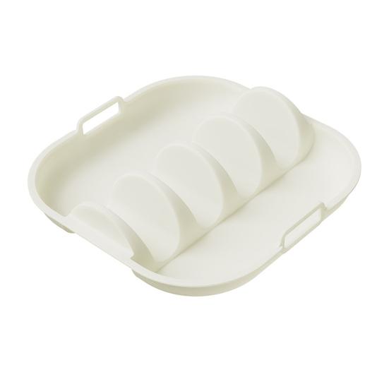 Silicone Taco Holder Reusable Taco Plates with 4 Dividers And Handle Dishwasher Microwave Oven Safe Taco Serving Tray