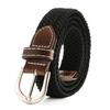 Solid Color Ladies' Elastic Woven Canvas Belt with Pin Buckle