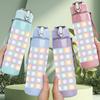 1PC Pastel Checkered Pattern 750ml Color Plastic Sports Water Bottle Leakproof Flip Straw Lid Suitable for Sports Office Home Use
