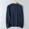 Export Surplus Washed Brushed Cotton Men's Autumn Vintage Print Round Neck Breathable Long-Sleeve T-Shirt
