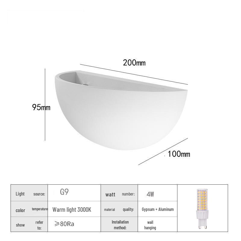 Wabi-Sabi Style Gypsum LED Wall Lamp for Living Room, Bedroom, Hallway, Staircase, and TV Background