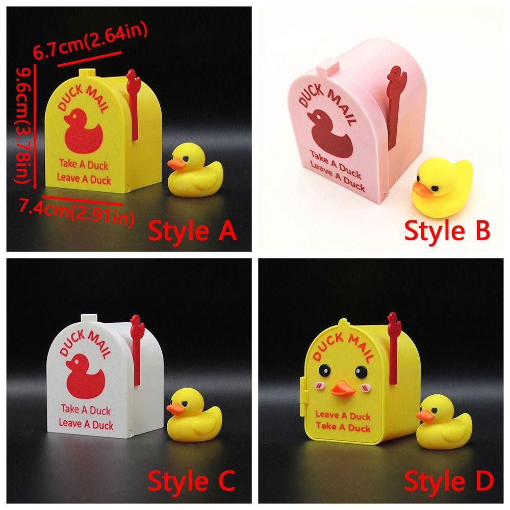 Plastic Mini Magnetic Cruise Duck Mailbox Novelty Yellow Duck Duck Mailbox Magnet Ornament Drop Resistant Openable Door