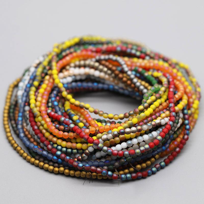 Matte Color Crystal Glass Beads 3mm 145pcs Round Loose Spacer Beads for Clothing Embroidery Decor Craft Making