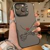 Hands with Red Heart Line Art Hard Phone Case for Iphone 16 15 14 13 12 11 Pro Max Mini Shockproof Anti-Scratch Protective Cover