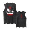 Anime Vest Printed Washed Retro Sports Fitness Casual Shortsleeved Loose Large Size Summer