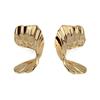 S925 Silver Needle Unique European & American Earrings - 2024 Trendy Metallic Pleated Ear Studs for Women