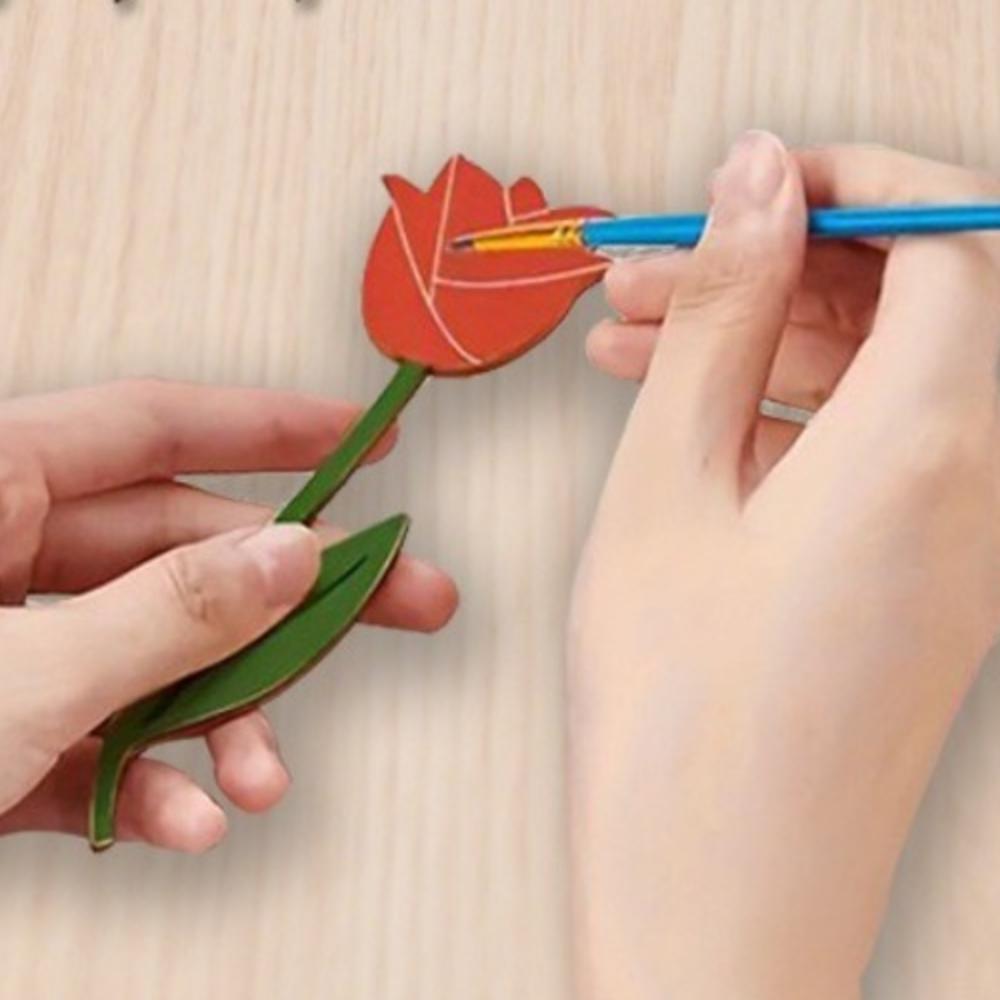 24pcs Unfinished Rose DIY Painting Crafts Funny Flower Graffiti Toys  Mother's Day