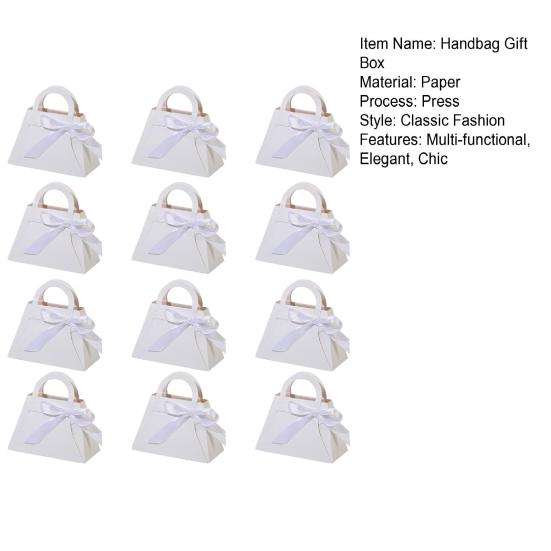 12 ks Dárkové krabičky ve tvaru kabelky s mašlemi na sladkosti, dezerty, luxusní sušenky, svatební výslužky, krabička na dárky, narozeninová oslava, družičky