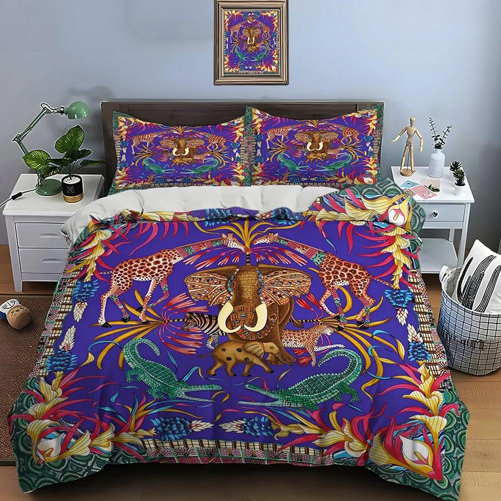 Retro Horse Harness Art Print Bedding Set 1 Duvet Cover 1/2 Pillowcases Adult and Children Bedding Set Luxury Gifts