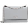 Elegant Casual Commuting Simple Letter Buckle Flap Pebbled Chain Crossbody Mixed Material Shoulder Bag Women's Gray Blue Gray Blue Medium