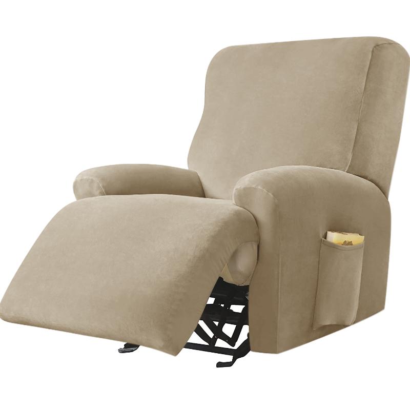 Single Seat Anti Slip Recliner Sofa Covers Velvet Stretch Reclining Couch Slipcovers Furniture Anti Cat Scratch Recliner Chair Spilcover