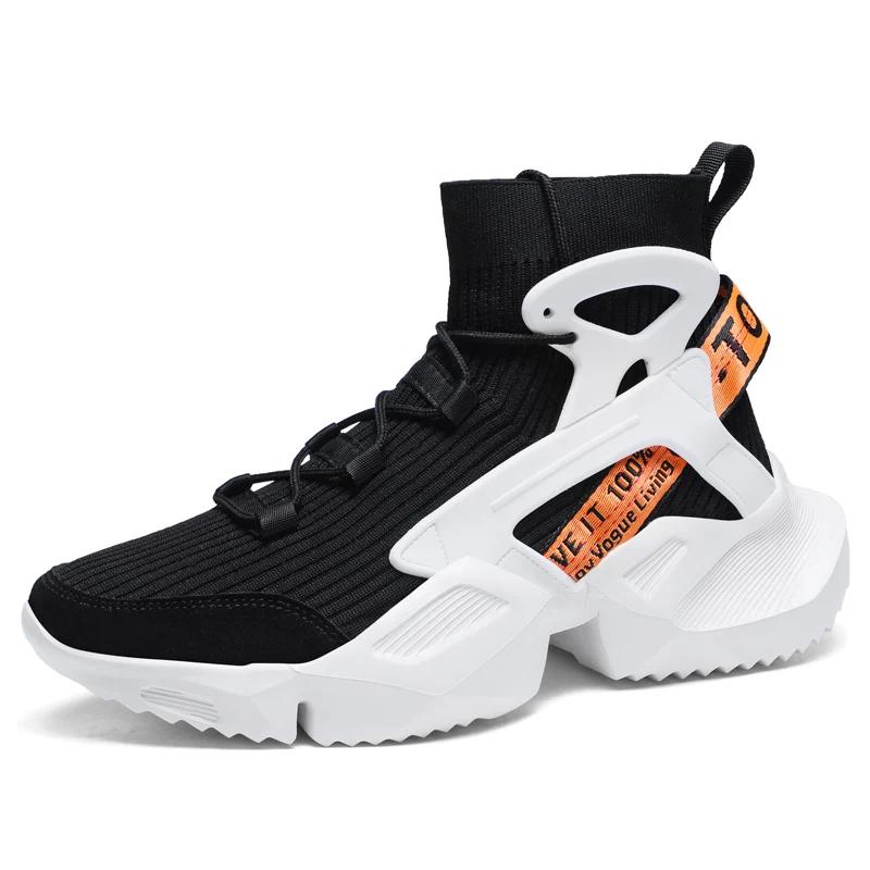 High Top Socks Sneakers Men's Trendy Hip-hop Sneakers Men Mesh Breathable Jogging Shoes Oversized Walking Shoes Mens Shoes