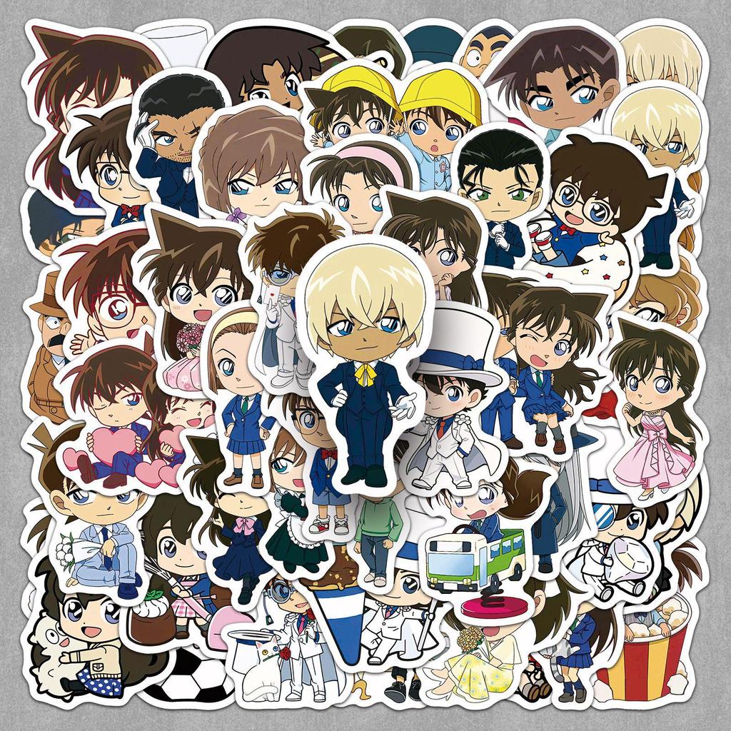 50 Detective Conan Anime Stickers for Notebooks, Luggage, Headphones