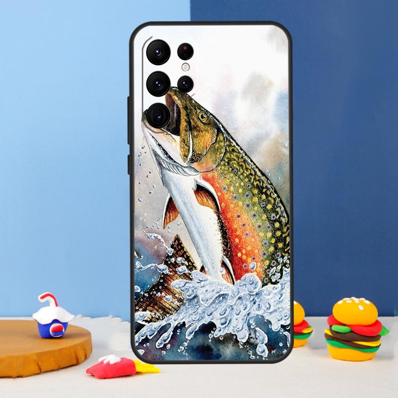 Trout Fishing Phone Case For Samsung Galaxy S25 Ultra S9 S10 S20 S21 S22 Plus S23 FE S24 Ultra Cover Coque