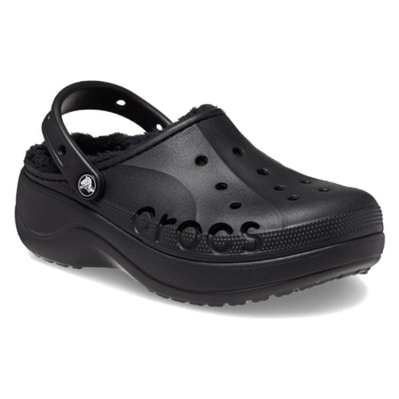 Crocs Baya Platform Lined Clog EVA 4.2cm Sandals 'Black' Women's
