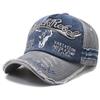 Unisex Retro Distressed Bull Head Baseball Cap with Sun Protection - Spring/Autumn