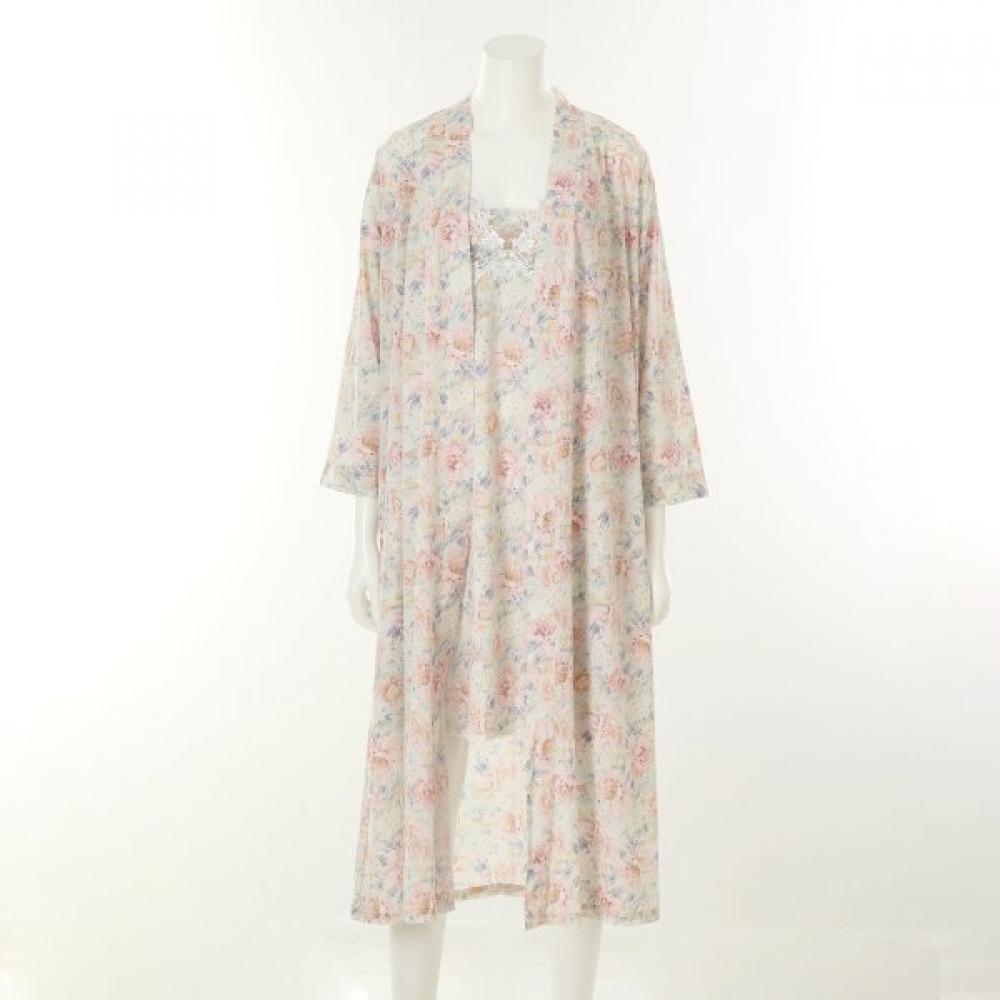 Wacoal Elegant Colorful Print Fabric Fall Outer Gown Inner Set Wgnc263a Wgnc263b