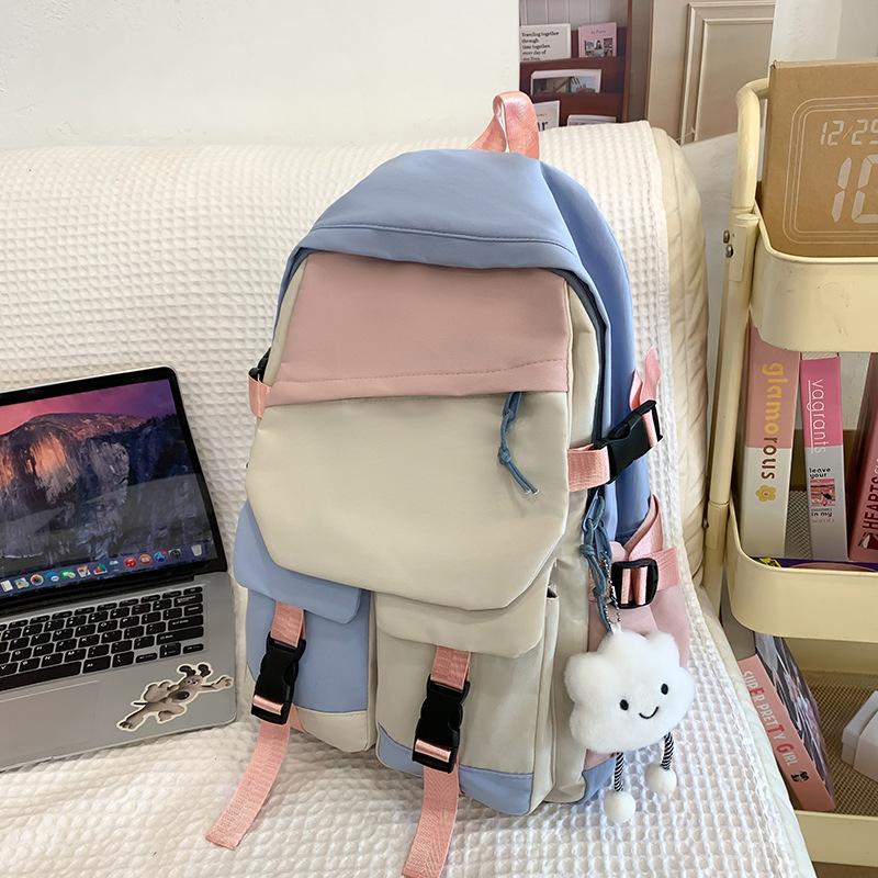 Japanese simple high-value schoolbag female ins Mori schoolbag college students junior high school high school students large-capacity backpack