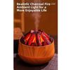 Creative Flame Wood Grain Humidifier 300ml Capacity Indoor Aromatherapy Machine  Desktop