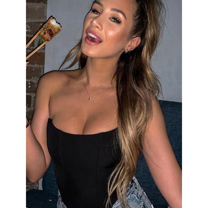 Fashion Sexy Style Waist Trimming Short Fishbone Tube Top Tops Women's Inner Match Sexy Backless Wrap Chest Vest Waist Corset