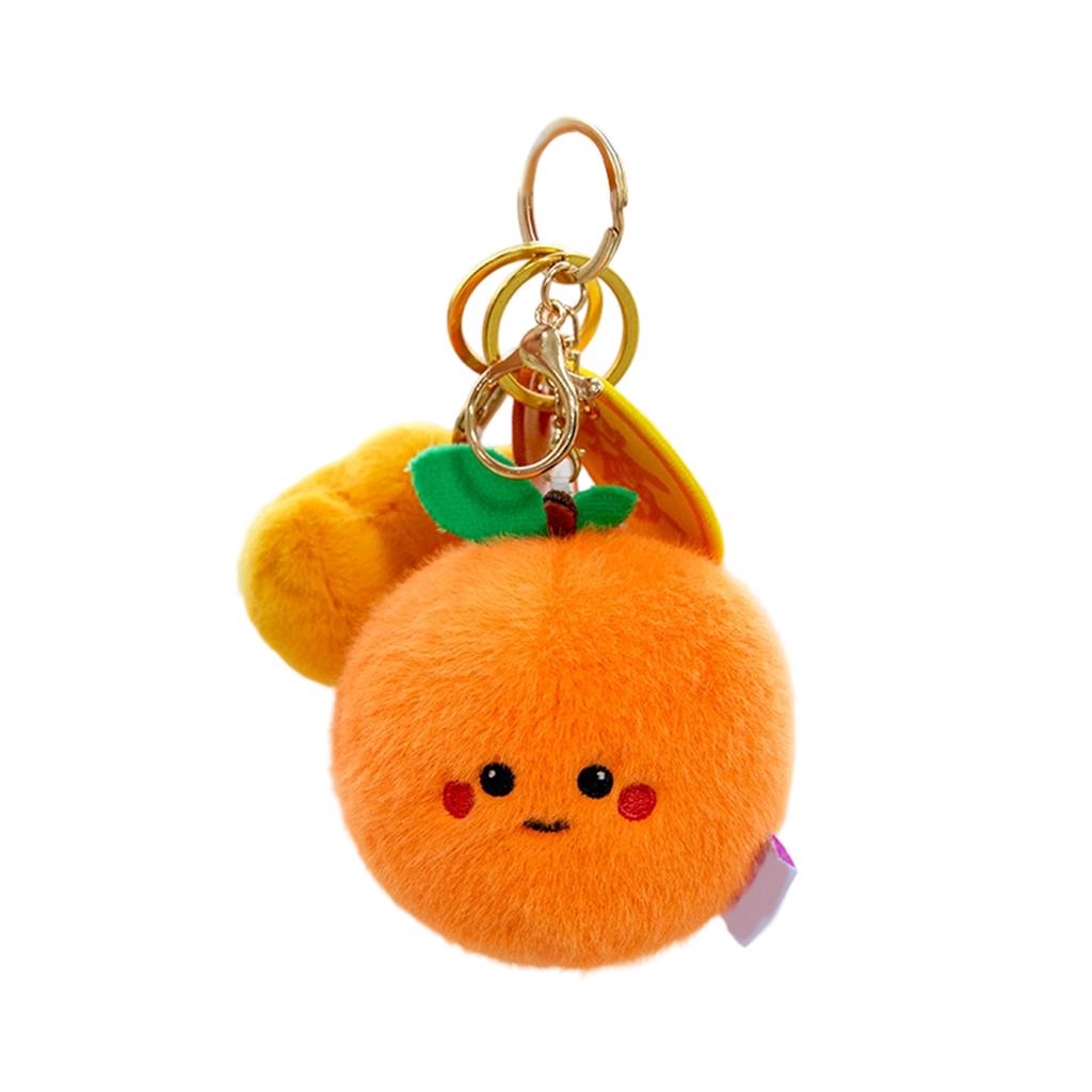 Cute Fruit Orange Pendant Plush Toy Doll Bag Hanging Ornament Keychain As A Gift For Girlfriend