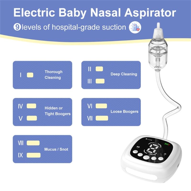 Baby Nasal Suckers Nose Aspirator for Child Automatic Nose Cleaner with Light and Rhyme Soothing Function