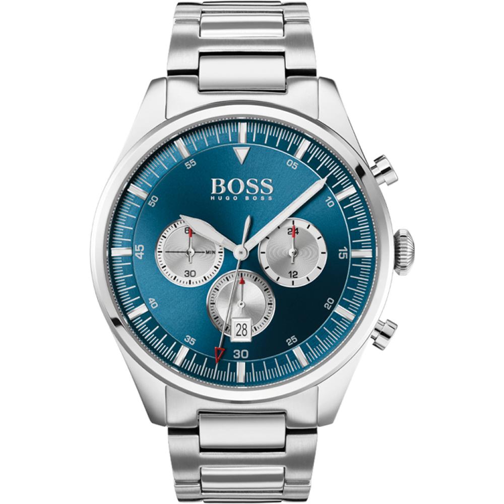 BOSS Pioneer Blue Silver Metal Men s Quartz Watch 1513713 синий