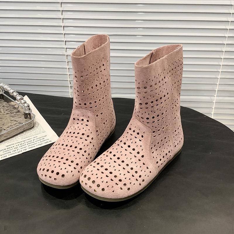 

Модные Летние женские плоские ботильоны из дышащей сетки высокого качества 2025 летние женские ботинки модные кружевные ботинки 35-40 40 розовый