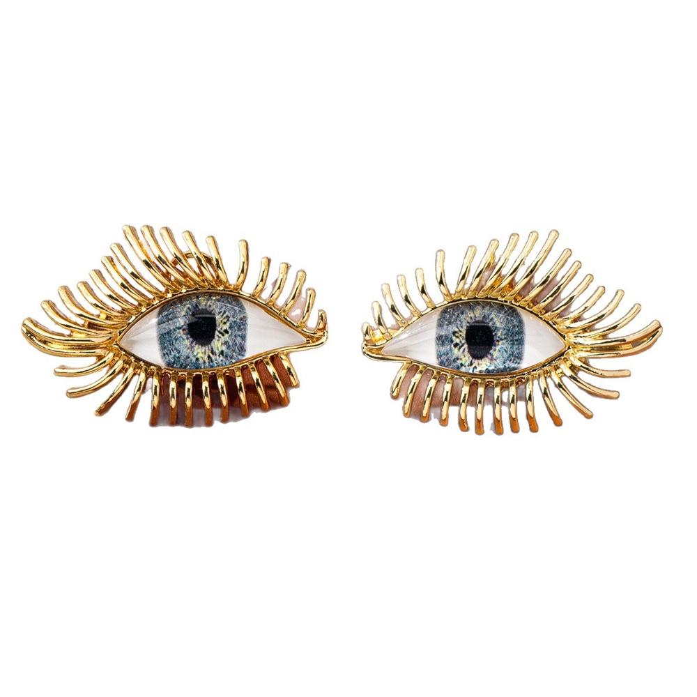 Accessori Vintage, Orecchini Ciglia Diavoletto Western, Lega Design di Alto Livello, Orecchini a Bottone Retrò