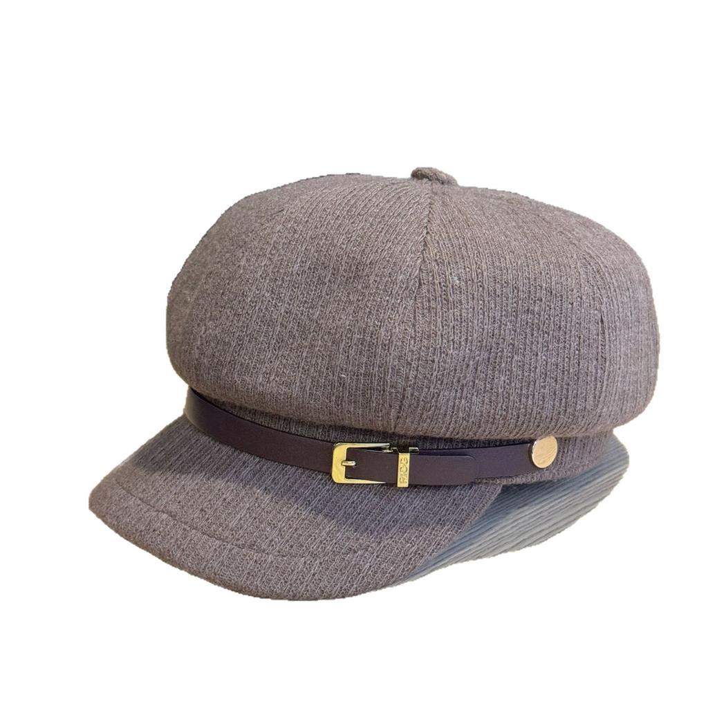 New Octagonal Hat for Women  Fashionable Autumn and Winter Beret Hat for Large Head Circumference and Small Face Suitable for Square and Round Faces