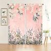 Modern Abstract Floral & Bird Print Pink Curtains - Light Filtering   Machine Washable Polyester Drapes for Living Room   Bedroom