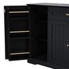 Buffet moderne - MODERNLUXE - 107x40x83.4 cm - 3 portes - 1 tiroir - Étagères réglables - Noir - MDF